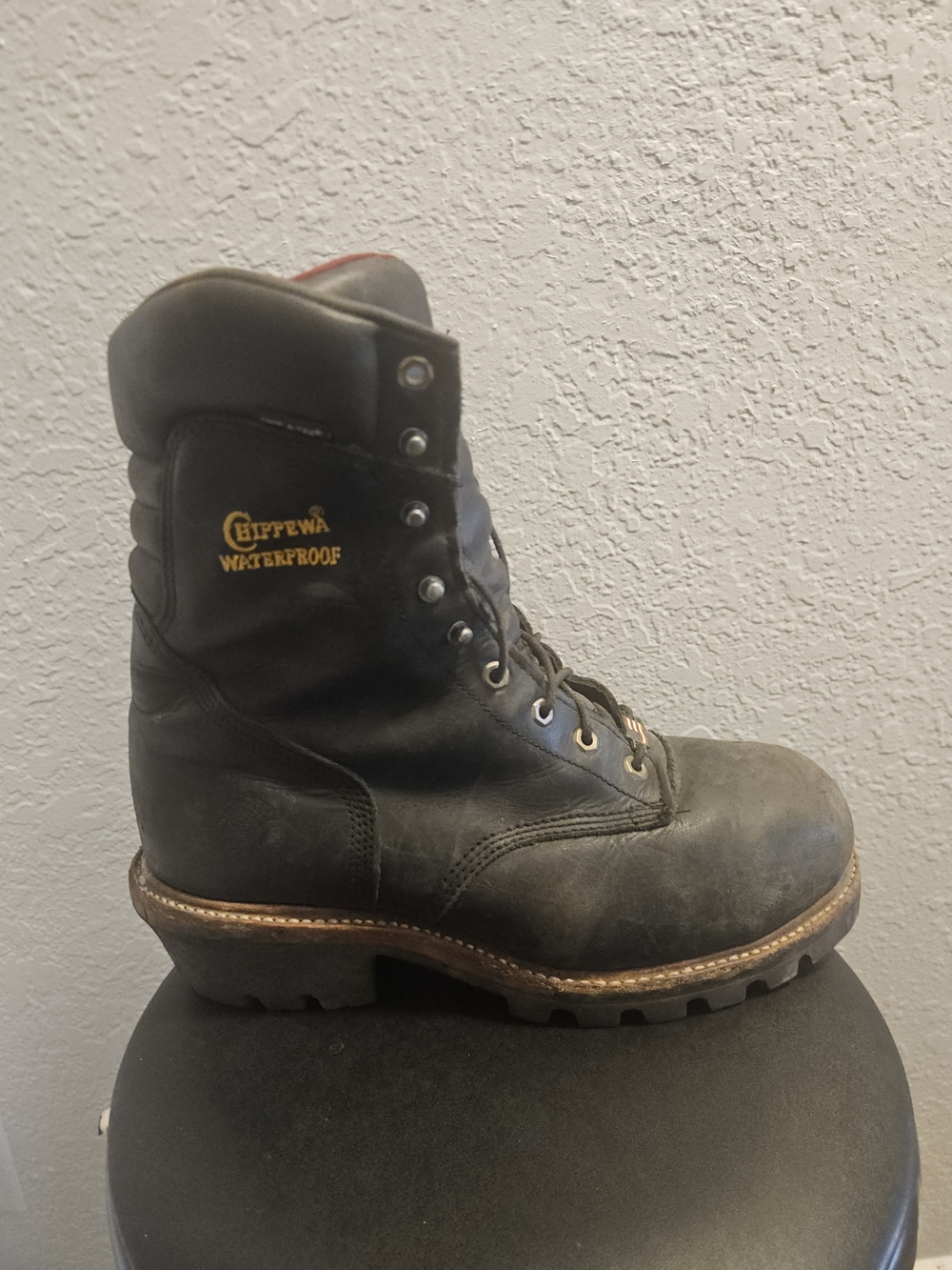 Chippewa Waterproof Men's Black Leather Work Boot Only One Right Boot